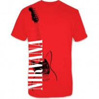 NIRVANA - RED GUITAR MENS TEE